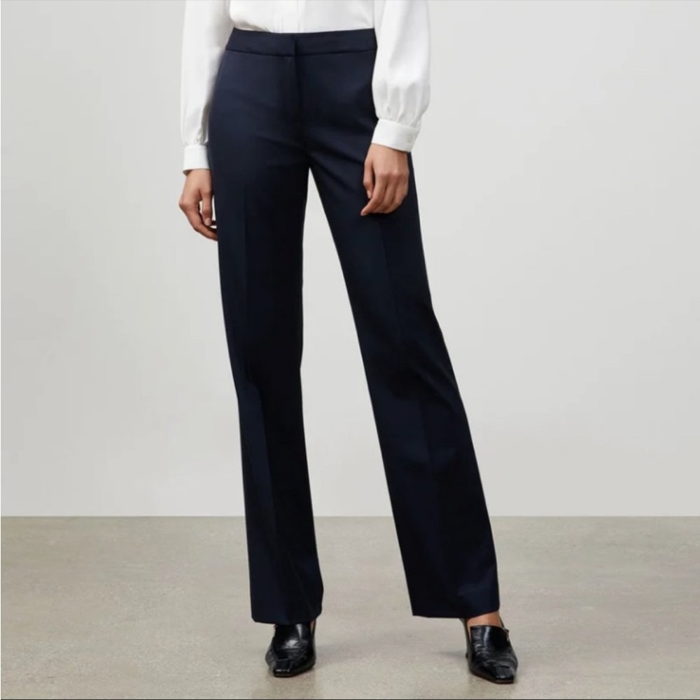 Lafayette 148 New York Charcoal Gray Stretch Wool Dress Pant Size 4